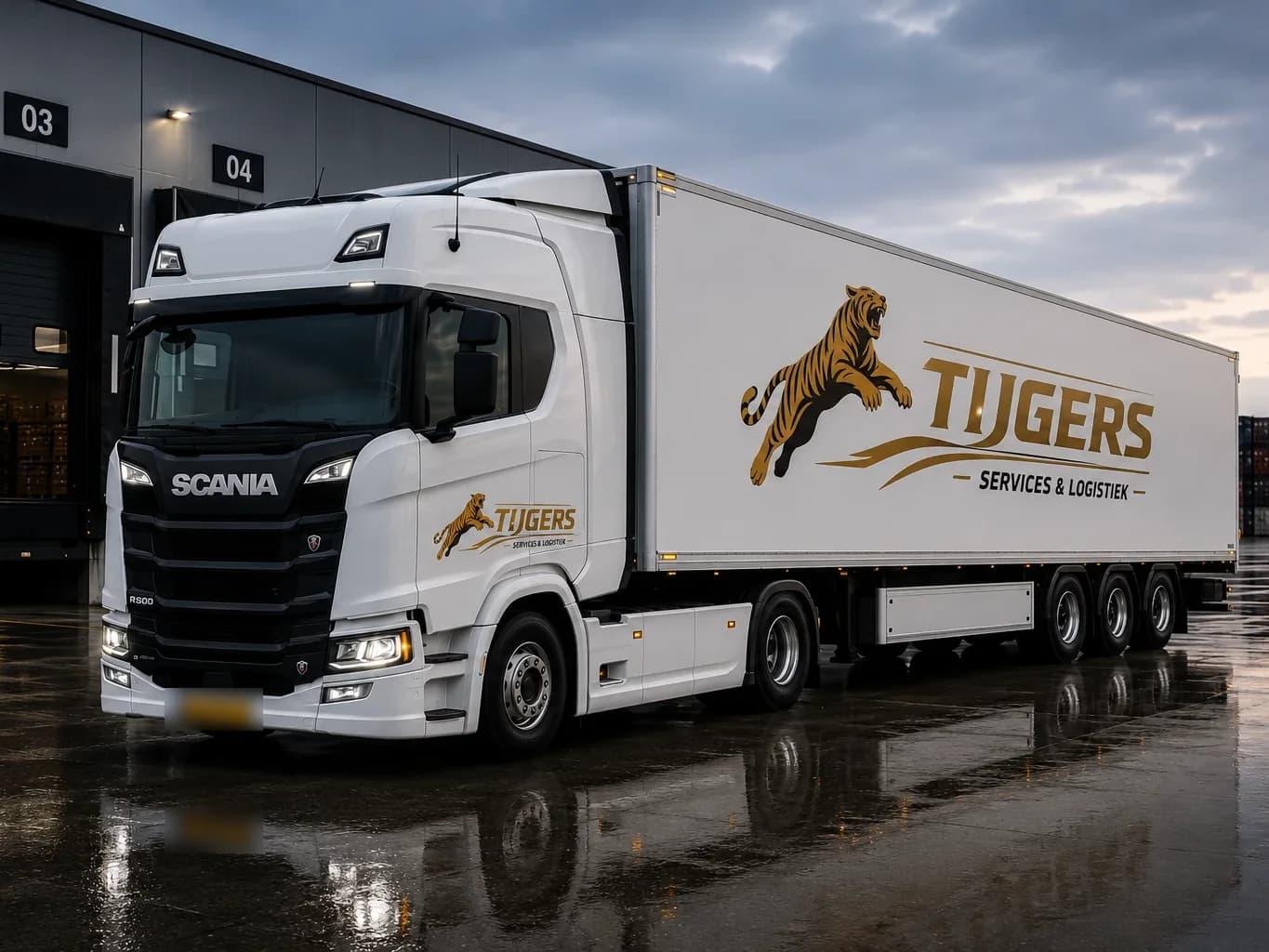 Koeriersbussen van Tijgers op het depot